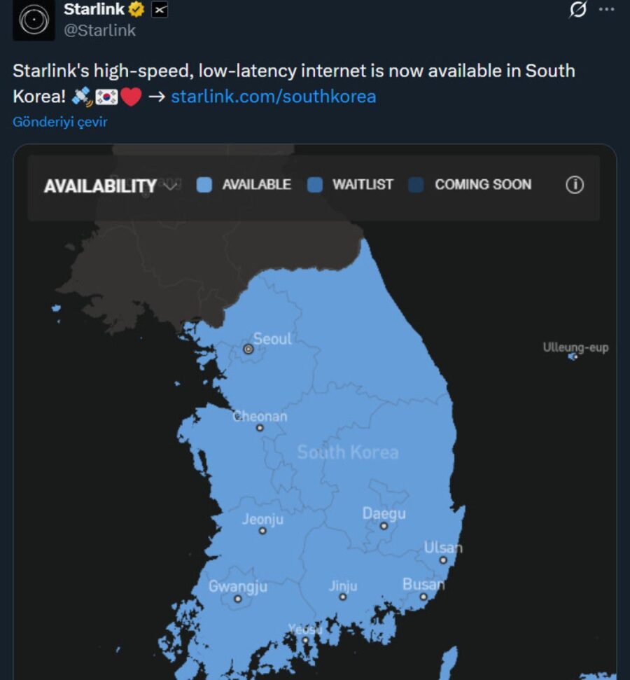 Uydu interneti Starlink bir ülkede daha kullanıma sunuldu